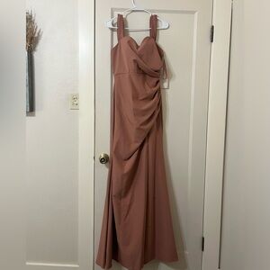 Revelry Ariel Convertible Crepe Dress in Desert Rose